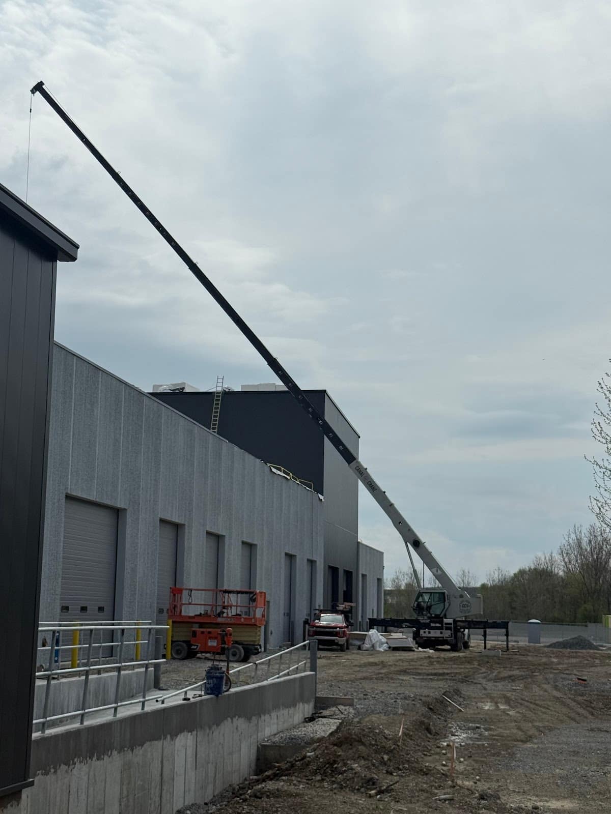Crane at a commercial construction site