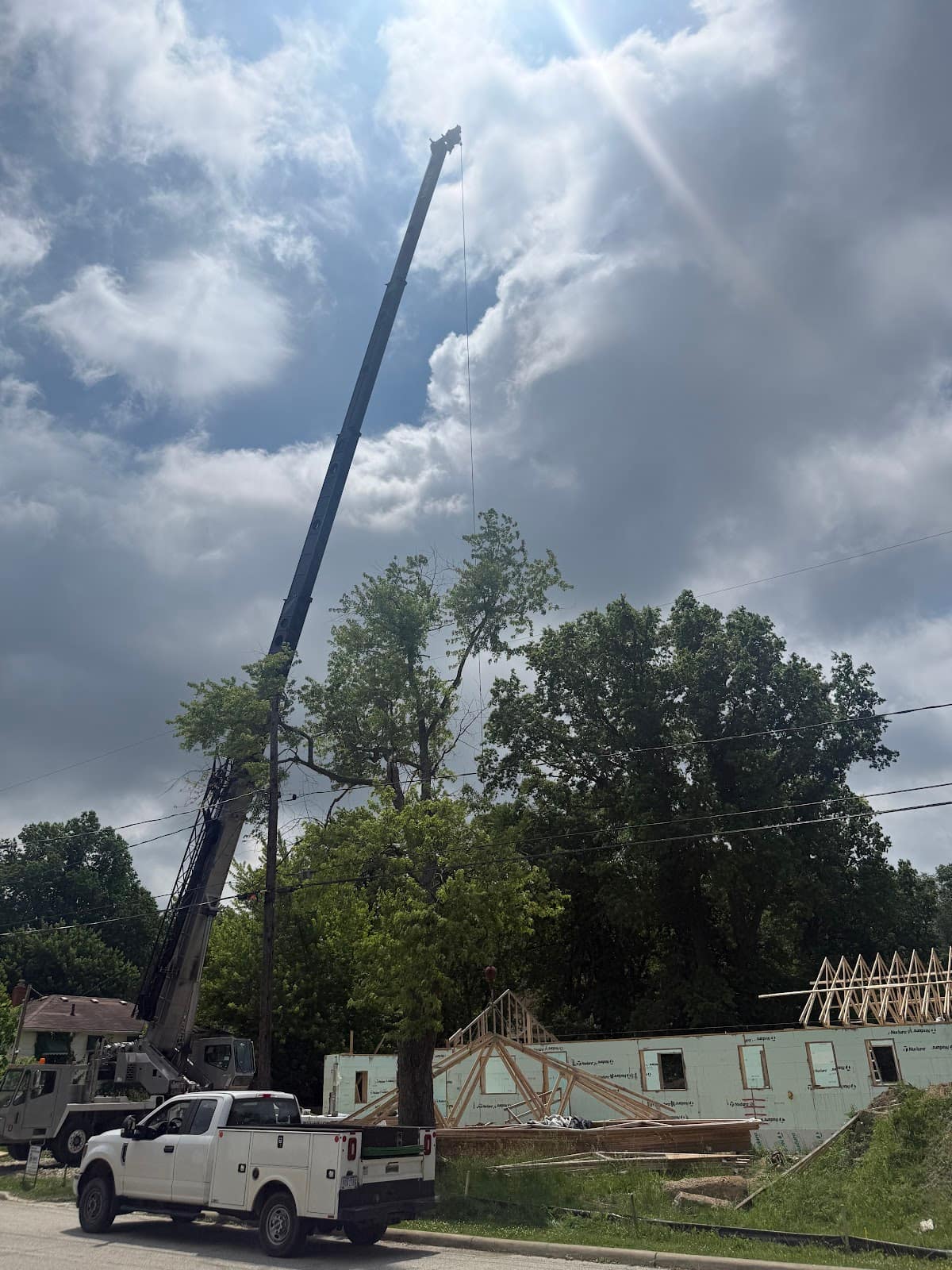 Canal Crane boom truck on a job in Northeast Ohio